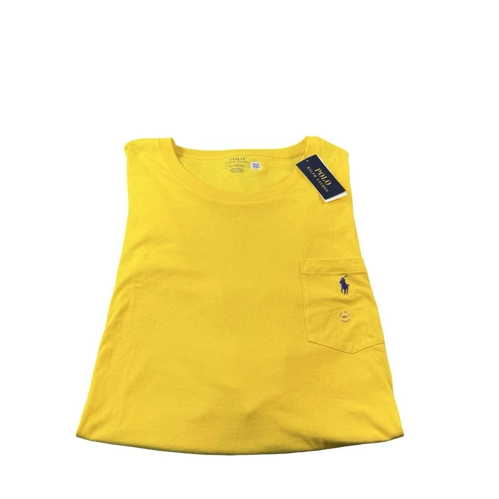 Polo Ralph Lauren Yellow Purple Pony Logo S/S Cotton T Shirt Size 5XLT NWT